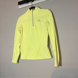 The North Face Half Zip Pullover Fleece Neon Bright Yellow Size XS Women’s